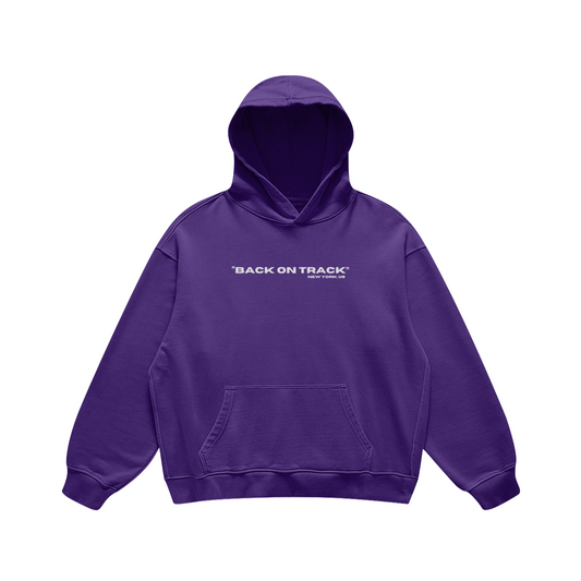 Purple "Back On Track" Streetwear Hoodie