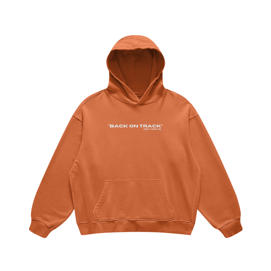 Orange "Back On Track" Streetwear Hoodie